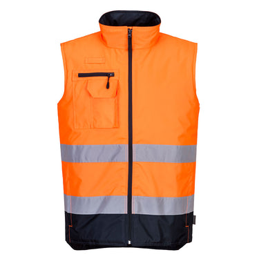 Gilet PORTWEST 2 in 1 imbottito bicolore Hi-Vis, irorepellente,
tasca sul petto con zip,
2 tasche laterali con zip,
tasca interna sul petto